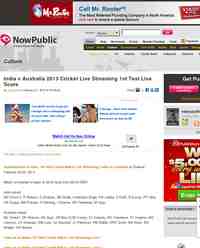 India Australia 2013 Cricket Live Streaming 1st: NowPublic